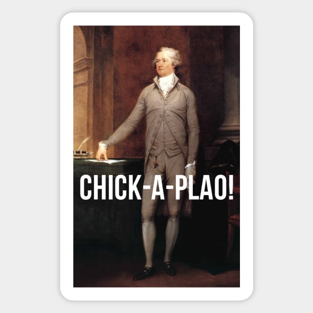 Chick-a-plao! Hamilton inspired portrait Sticker by tziggles